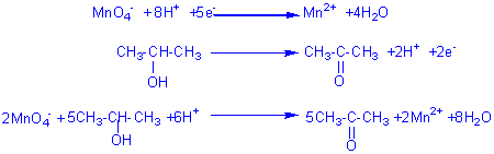 Oxydation du propan 2 ol